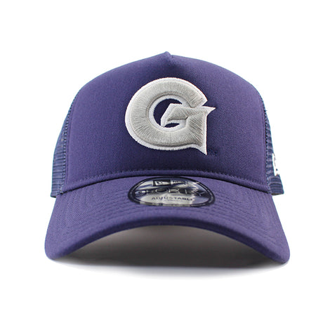ニューエラ メッシュキャップ 9FORTY ジョージタウン ホヤス NCAA A-FRAME TRUCKER MESH CAP NAVY