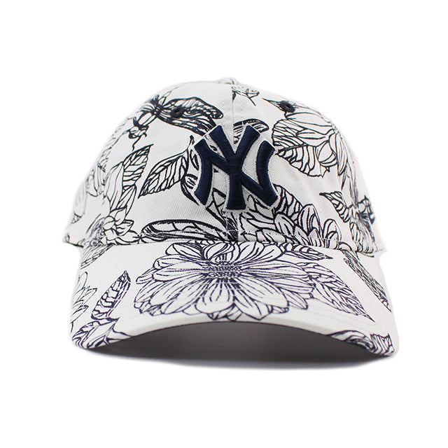女性用 ニューエラ キャップ 9TWENTY ストラップバック ニューヨーク ヤンキース MLB FLORAL CORE CLASSIC STRAPBACK CAP WHITE