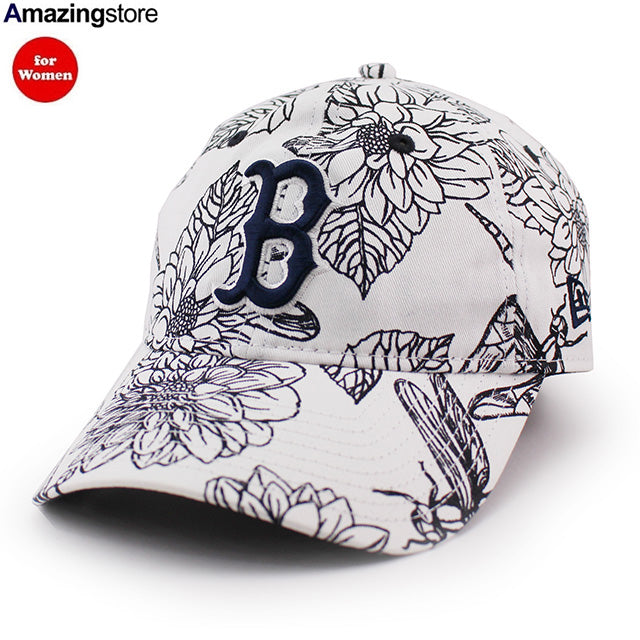 女性用 ニューエラ キャップ 9TWENTY ストラップバック ボストン レッドソックス MLB FLORAL STRAPBACK CAP WHITE