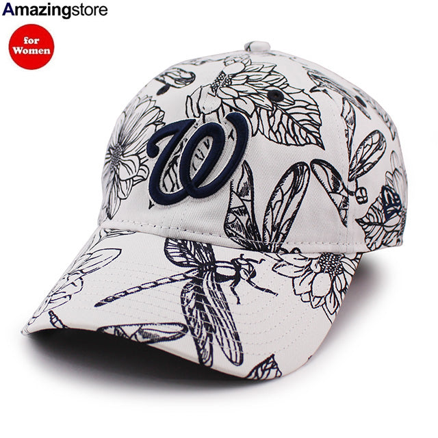 女性用 ニューエラ キャップ 9TWENTY ストラップバック ワシントン ナショナルズ MLB FLORAL STRAPBACK CAP WHITE