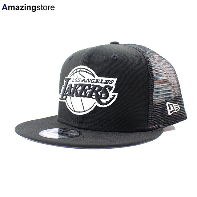 ニューエラ キャップ 9FIFTY ロサンゼルス レイカーズ NBA TEAM BASIC TRUCKER MESH SNAPBACK CAP BLACK WHITE