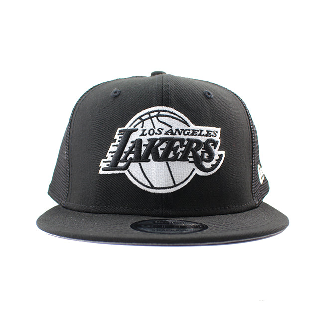 ニューエラ キャップ 9FIFTY ロサンゼルス レイカーズ NBA TEAM BASIC TRUCKER MESH SNAPBACK CAP BLACK WHITE