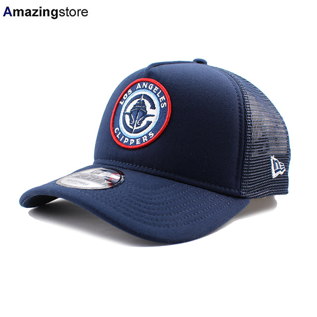 ニューエラ メッシュキャップ 9FORTY ロサンゼルス クリッパーズ NBA A-FRAME TRUCKER MESH CAP NAVY