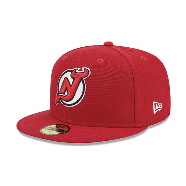 ニューエラ キャップ 59FIFTY ニュージャージー デビルス NHL TEAM BASIC FITTED CAP RED