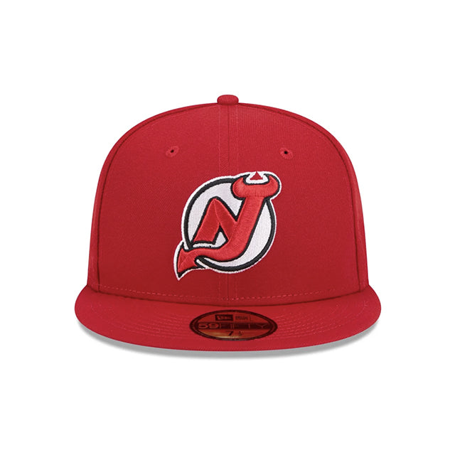 ニューエラ キャップ 59FIFTY ニュージャージー デビルス NHL TEAM BASIC FITTED CAP RED