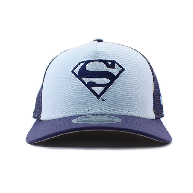 ニューエラ キャップ 9FORTY M-CROWN DC コミックス スーパーマン SUPERMAN A-FRAME MESH SNAPBACK CAP LT BLUE