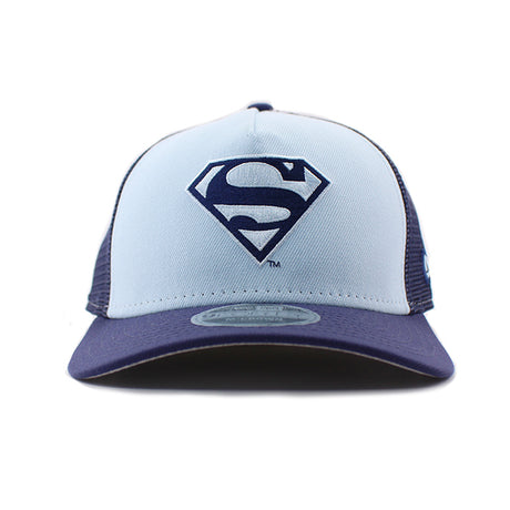 ニューエラ キャップ 9FORTY M-CROWN DC コミックス スーパーマン SUPERMAN A-FRAME MESH SNAPBACK CAP LT BLUE
