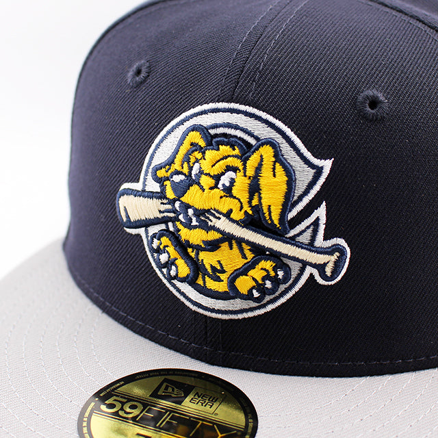 ニューエラ キャップ 59FIFTY チャールストン リバードッグス MiLB ON-FIELD AUTHENTIC ROAD FITTED CAP NAVY GREY