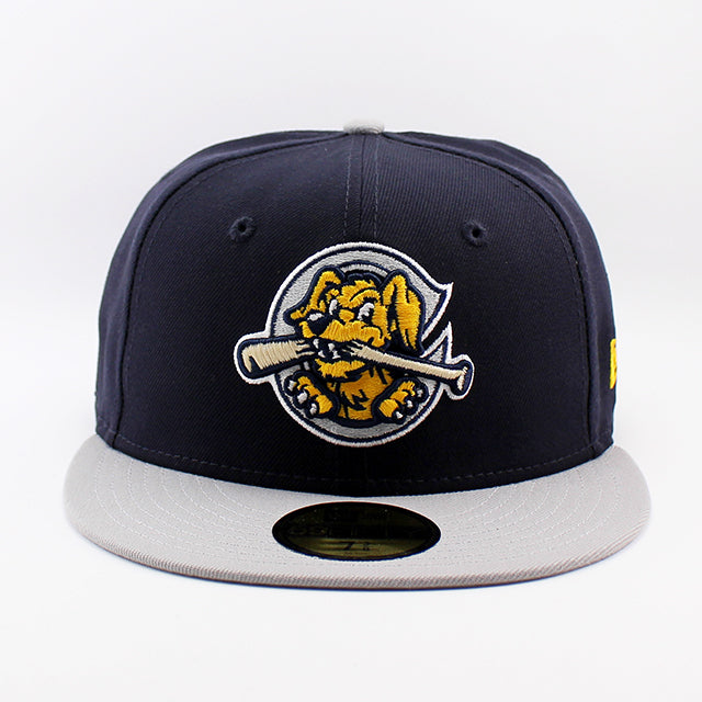 ニューエラ キャップ 59FIFTY チャールストン リバードッグス MiLB ON-FIELD AUTHENTIC ROAD FITTED CAP NAVY GREY