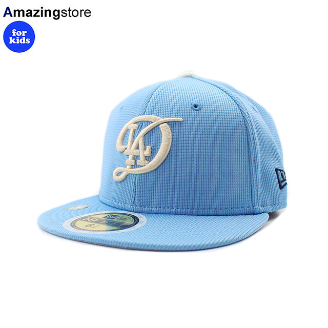 子供用 シティコネクト ニューエラ キャップ 59FIFTY ロサンゼルス ドジャース YOUTH 2025 MLB CITY CONNECT BATTING PRACTICE BP FITTED CAP BLUE