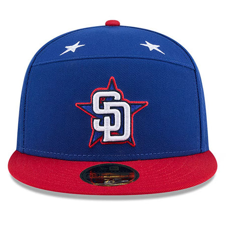 2025 MLB オールスターワークアウトモデル ニューエラ キャップ 59FIFTY サンディエゴ パドレス 2025 MLB ALL-STAR GAME WORKOUT SPLIT PANEL FITTED CAP ROYAL BLUE