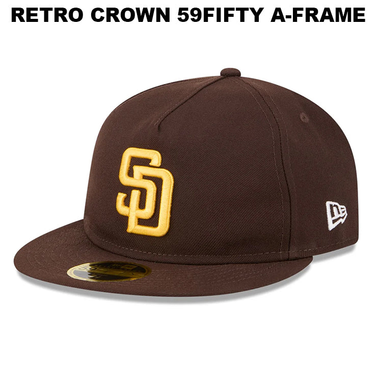 ニューエラ キャップ RC59FIFTY サンディエゴ パドレス MLB RETRO CROWN A-FRAME EASY FITTED CAP BROWN