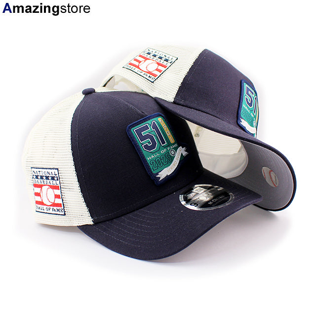 イチロー選手 HALL OF FAMEモデル ニューエラ キャップ 9FORTY M-CROWN スナップバック シアトル マリナーズ ICHIRO SNAPBACK CAP NAVY