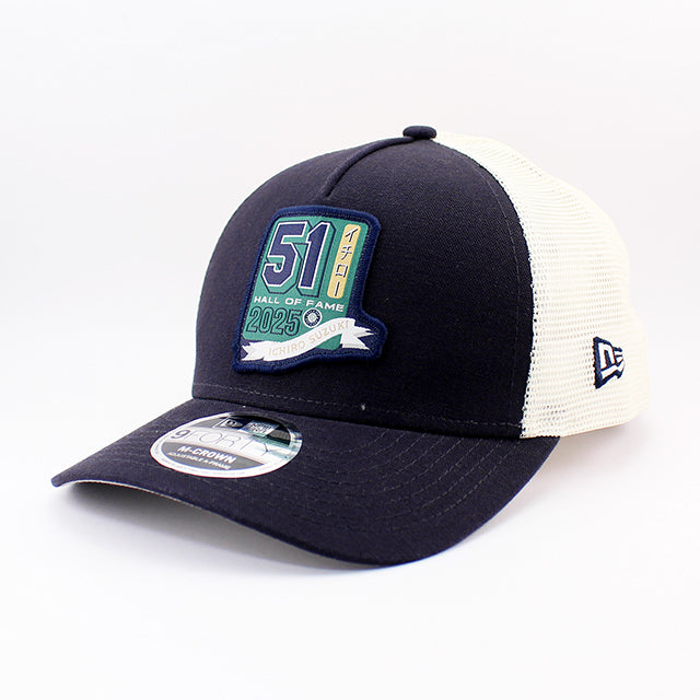 イチロー選手 HALL OF FAMEモデル ニューエラ キャップ 9FORTY M-CROWN スナップバック シアトル マリナーズ ICHIRO SNAPBACK CAP NAVY