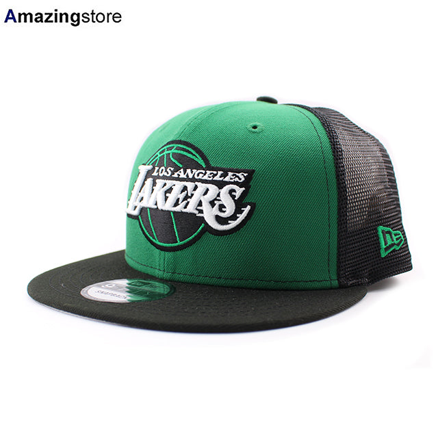 ニューエラ キャップ 9FIFTY ロサンゼルス レイカーズ NBA TEAM BASIC TRUCKER MESH SNAPBACK CAP GREEN