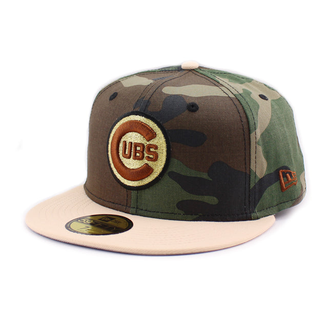 ニューエラ キャップ 59FIFTY シカゴ カブス MLB WRIGLEY FIELD PATCH FITTED CAP WOODLAND CAMO