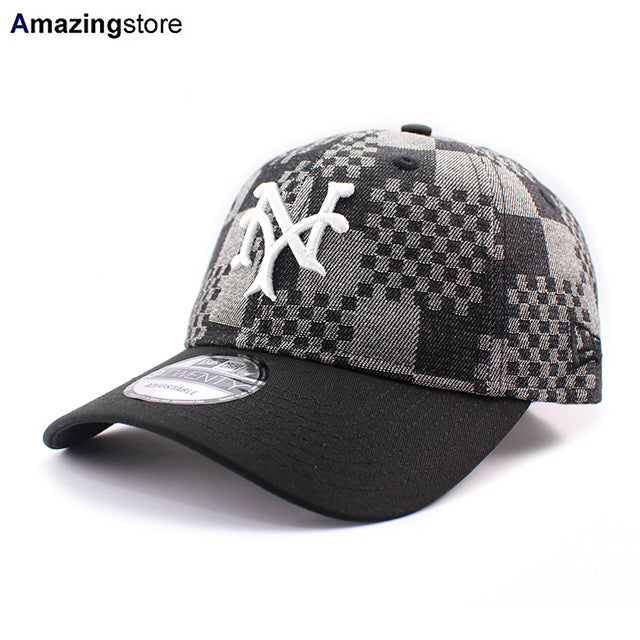 ニューエラ キャップ 9TWENTY ストラップバック ニューヨーク ジャイアンツ MLB PATCH DENIM BLACK PATTERN COOPERSTOWN STRAPBACK CAP