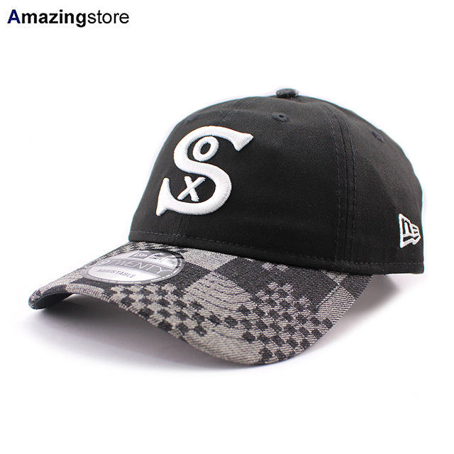 ニューエラ キャップ 9TWENTY ストラップバック シカゴ ホワイトソックス MLB PATCH DENIM BLACK PATTERN STRAPBACK CAP