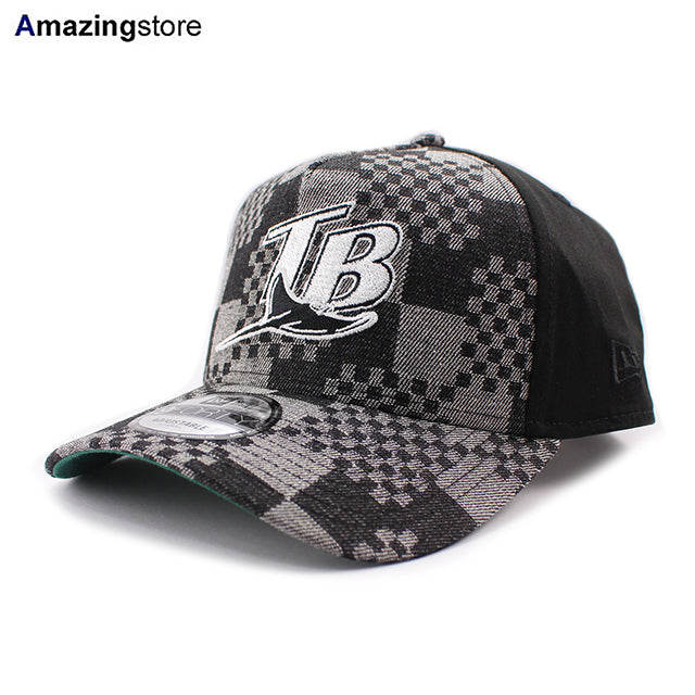 ニューエラ キャップ 9FORTY タンパベイ レイズ MLB A-FRAME DENIM BLACK PATTERN SNAPBACK CAP