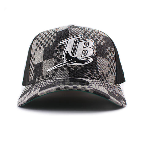 ニューエラ キャップ 9FORTY タンパベイ レイズ MLB A-FRAME DENIM BLACK PATTERN SNAPBACK CAP