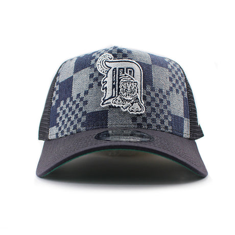 ニューエラ メッシュキャップ 9FORTY デトロイト タイガース MLB A-FRAME DENIM NAVY PATTERN COOPERSTOWN MESH CAP