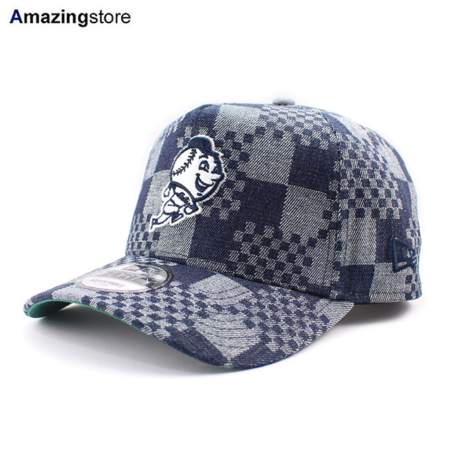 ニューエラ キャップ 9FORTY ニューヨーク メッツ MLB A-FRAME DENIM NAVY PATTERN SNAPBACK CAP