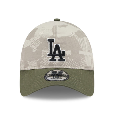 ニューエラ キャップ 9TWENTY ロサンゼルス ドジャース 2025 MLB ARMED FORCES STARS N STRIPES ADJUSTABLE CAP LT BEIGE OLIVE