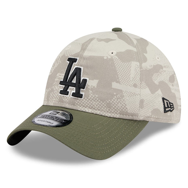ニューエラ キャップ 9TWENTY ロサンゼルス ドジャース 2025 MLB ARMED FORCES STARS N STRIPES ADJUSTABLE CAP LT BEIGE OLIVE
