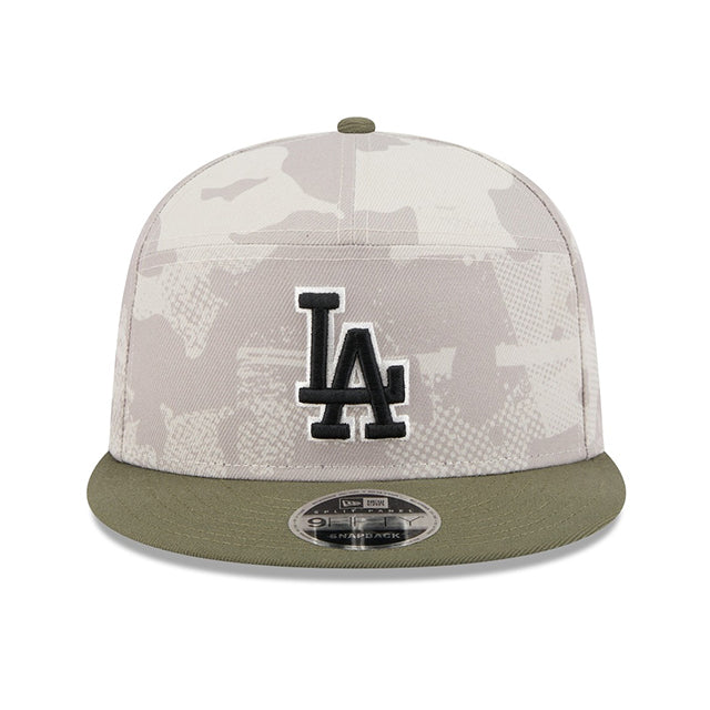 ニューエラ キャップ SPRIT PANEL 9FIFTY ロサンゼルス ドジャース 2025 MLB ARMED FORCES SNAPBACK CAP LT BEIGE OLIVE