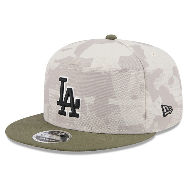 ニューエラ キャップ SPRIT PANEL 9FIFTY ロサンゼルス ドジャース 2025 MLB ARMED FORCES SNAPBACK CAP LT BEIGE OLIVE