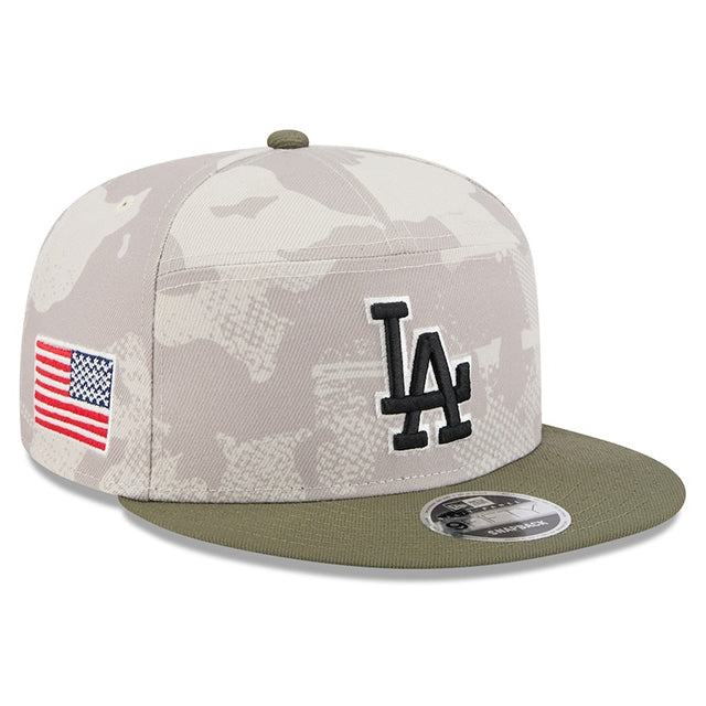 ニューエラ キャップ SPRIT PANEL 9FIFTY ロサンゼルス ドジャース 2025 MLB ARMED FORCES SNAPBACK CAP LT BEIGE OLIVE