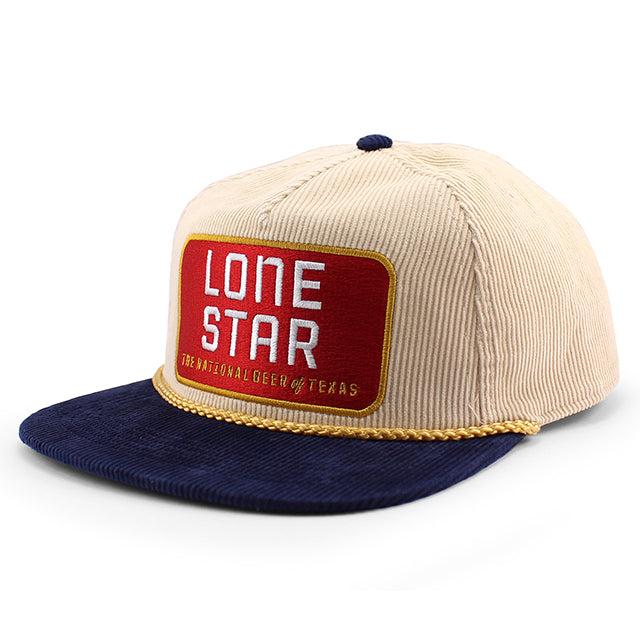 ローンスタービール スナップバック LONE STAR CORDUROY ROPE GOLF SNAPBACK CAP CREAM NAVY