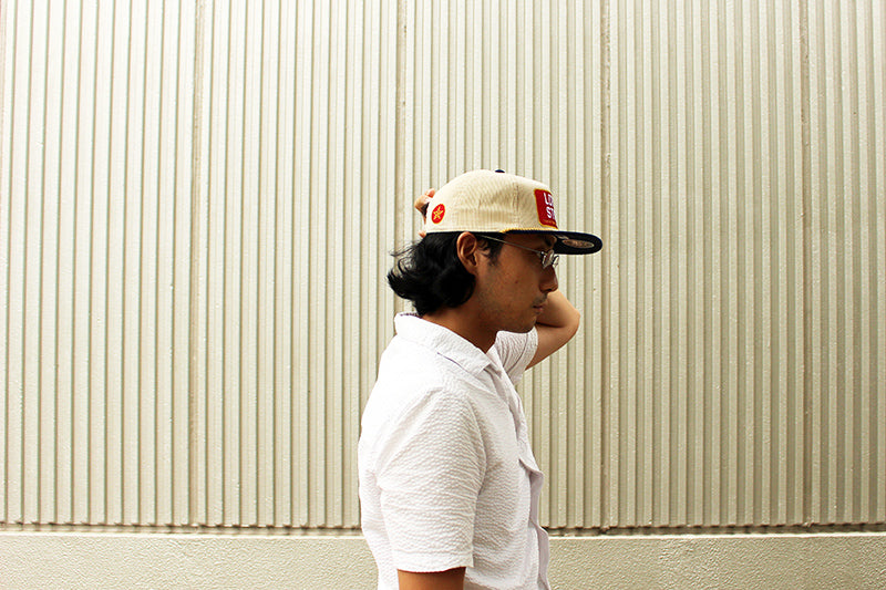 ローンスタービール スナップバック LONE STAR CORDUROY ROPE GOLF SNAPBACK CAP CREAM NAVY