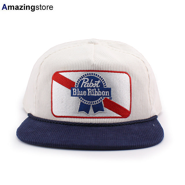 パブストブルーリボンビール スナップバック PABST BLUE RIBBON CORDUROY ROPE GOLF SNAPBACK CAP WHITE NAVY