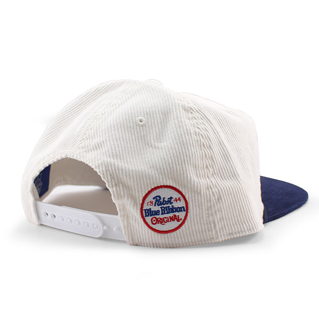 パブストブルーリボンビール スナップバック PABST BLUE RIBBON CORDUROY ROPE GOLF SNAPBACK CAP WHITE NAVY