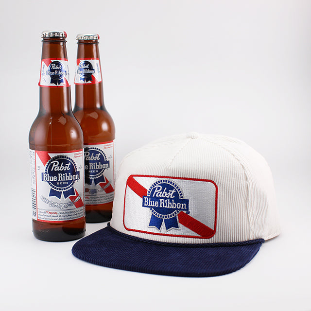 パブストブルーリボンビール スナップバック PABST BLUE RIBBON CORDUROY ROPE GOLF SNAPBACK CAP WHITE NAVY