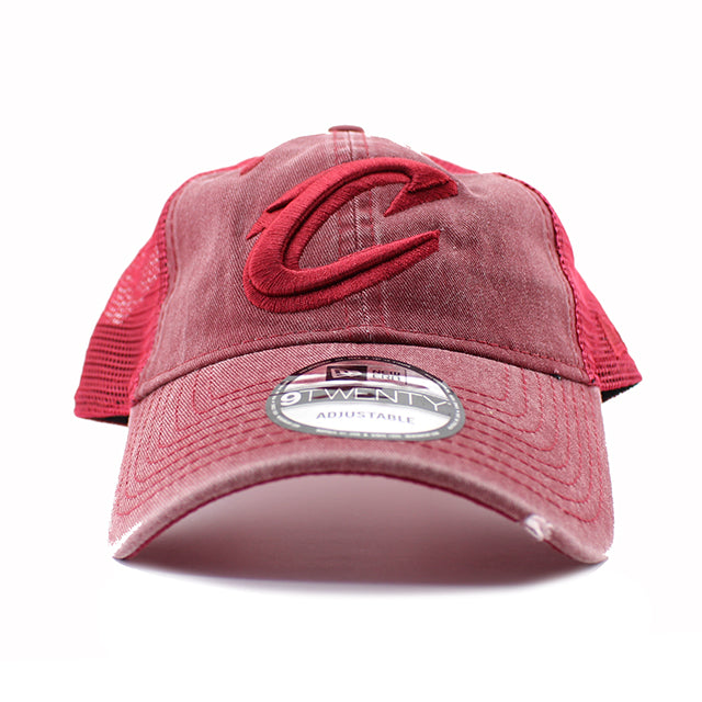 ニューエラ 9TWENTY メッシュキャップ クリーブランド キャバリアーズ NBA TONAL-WASHED TRUCKER MESH CAP BURGUNDY