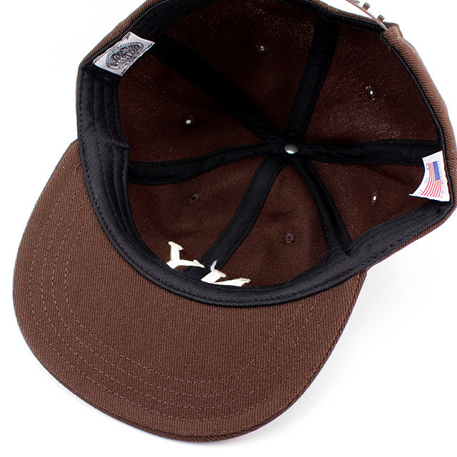 クーパーズタウンボールキャップ ニューヨーク ブラックヤンキース 1936 WOOL SAGE STRAPBACK CAP BROWN
