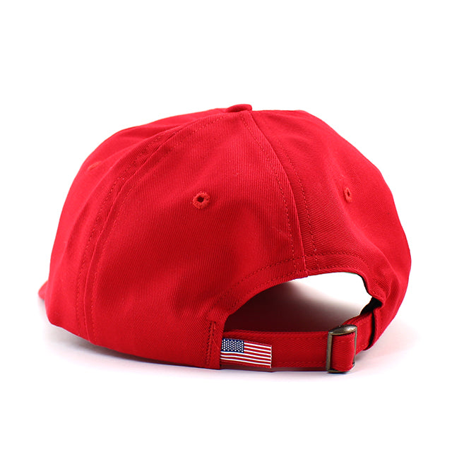 クーパーズタウンボールキャップ COTTON SOLID STRAPBACK CAP RED COOPERSTOWN BALL CAP