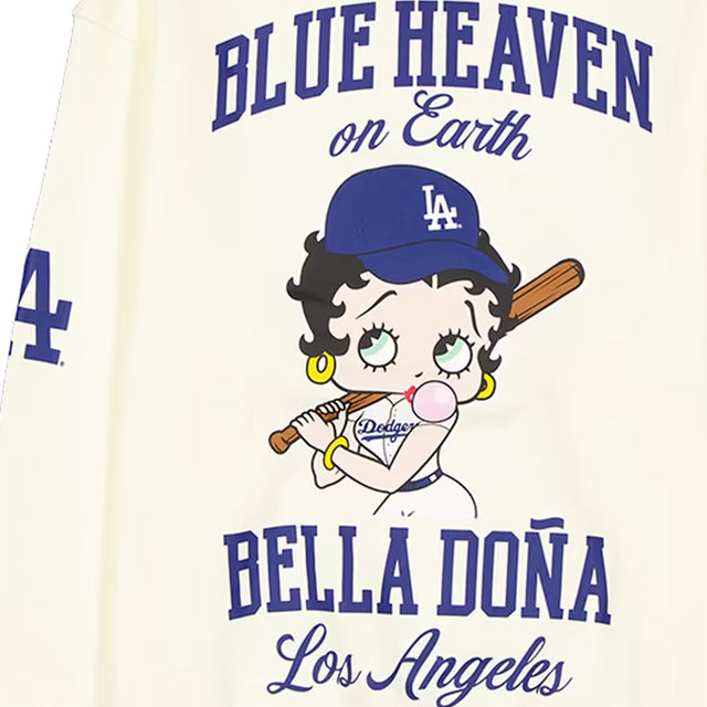 海外取寄 ニューエラ スウェットシャツ ロサンゼルス ドジャース ベラ ドーニャ BETTY BOOP BLUE HEAVEN SWEATSHIRT WHITE