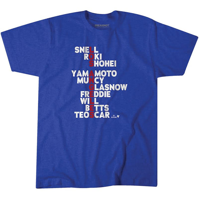 海外取寄 ロサンゼルス ドジャース Tシャツ NAME 2025 T-SHIRT ROYAL BLUE