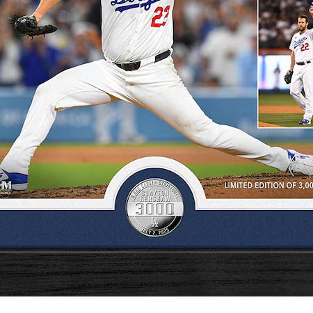 クレイトン カーショウモデル 海外取寄 MLB 3,000奪三振記念コイン付額入りコラージュフレーム