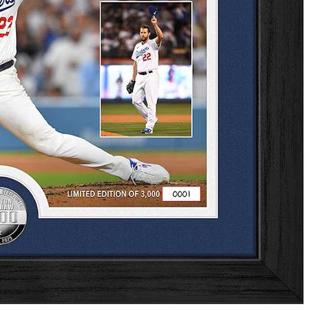 クレイトン カーショウモデル 海外取寄 MLB 3,000奪三振記念コイン付額入りコラージュフレーム