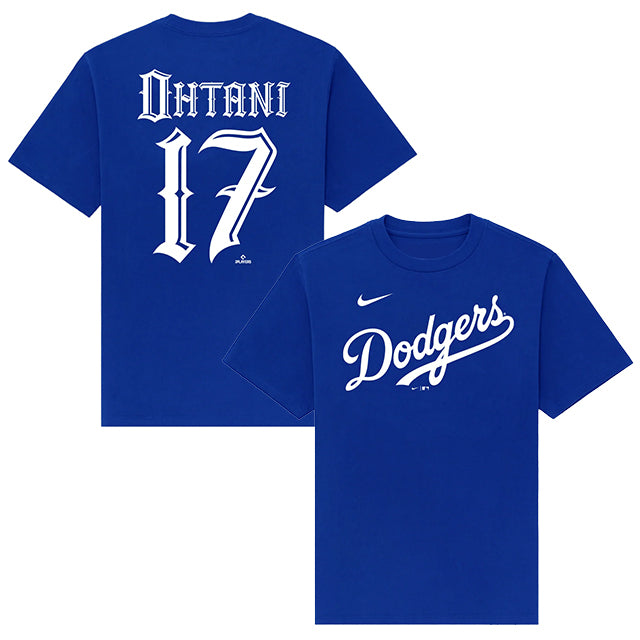 大谷翔平モデル Tシャツ 海外取寄 ロサンゼルス ドジャース MISTER CARTOON NAME&NUMBER T-SHIRT ROYAL BLUE