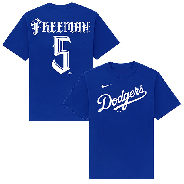 フレディ フリーマンモデル Tシャツ 海外取寄 ロサンゼルス ドジャース MISTER CARTOON NAME&NUMBER T-SHIRT ROYAL BLUE