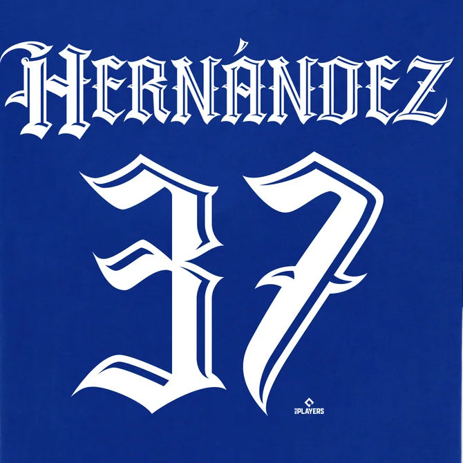 テオスカー ヘルナンデスモデル Tシャツ 海外取寄 ロサンゼルス ドジャース MISTER CARTOON NAME&NUMBER T-SHIRT ROYAL BLUE