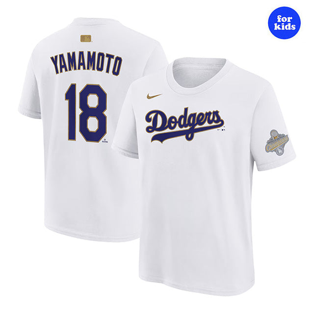 2026 ゴールドコレクション 山本由伸モデル 子供用 NIKE Tシャツ ロサンゼルス ドジャース