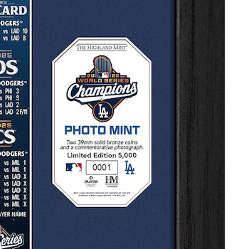 2025 ワールドシリーズチャンピオンモデル 海外取寄 額入りコラージュフレーム ロサンゼルス ドジャース
