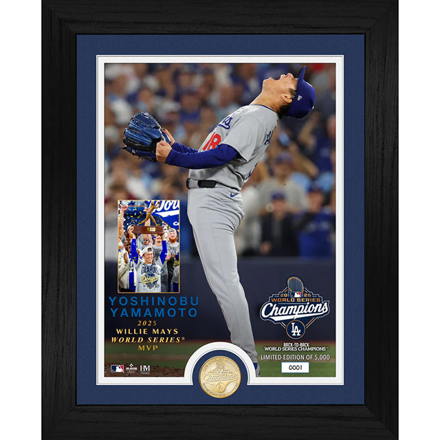 山本由伸 2025 ワールドシリーズMVPモデル 海外取寄 額入りコラージュフレーム ロサンゼルス ドジャース