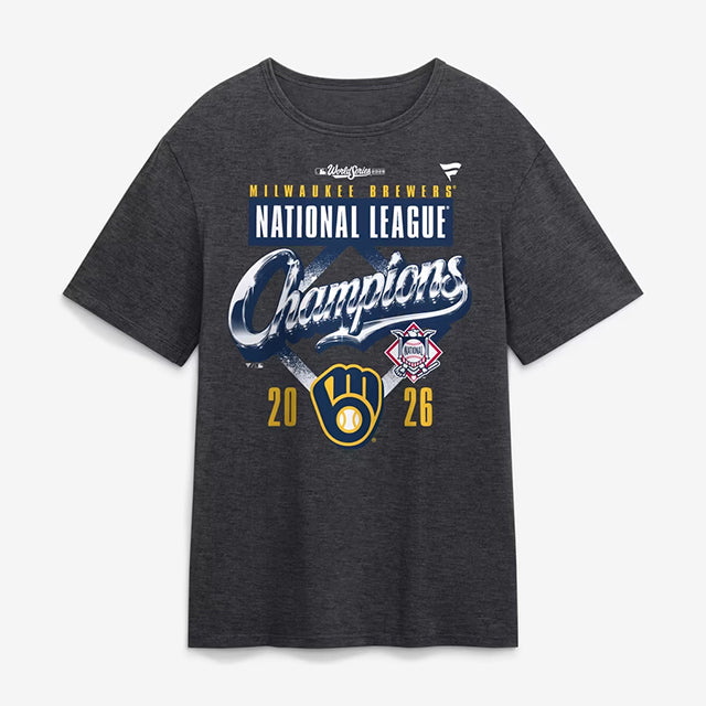 ナ・リーグ優勝記念ロッカールームモデル 海外取寄 ミルウォーキー ブルワーズ Tシャツ 2026 NATIONAL LEAGUE CHAMPIONS LOCKER ROOM T-SHIRT CHARCOAL